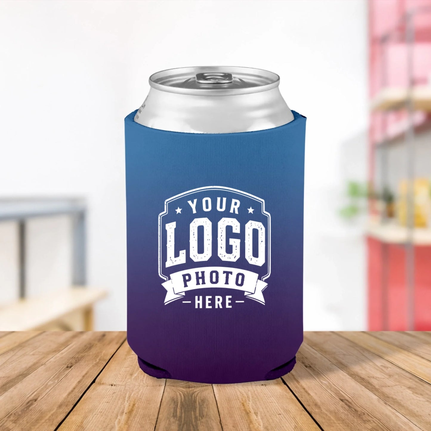 Custom printed Midnight Purple and Dark Violet can cooler personalized with logos, names, text, and artwork for businesses, sports teams, fundraisers, events, and promotional giveaways.
