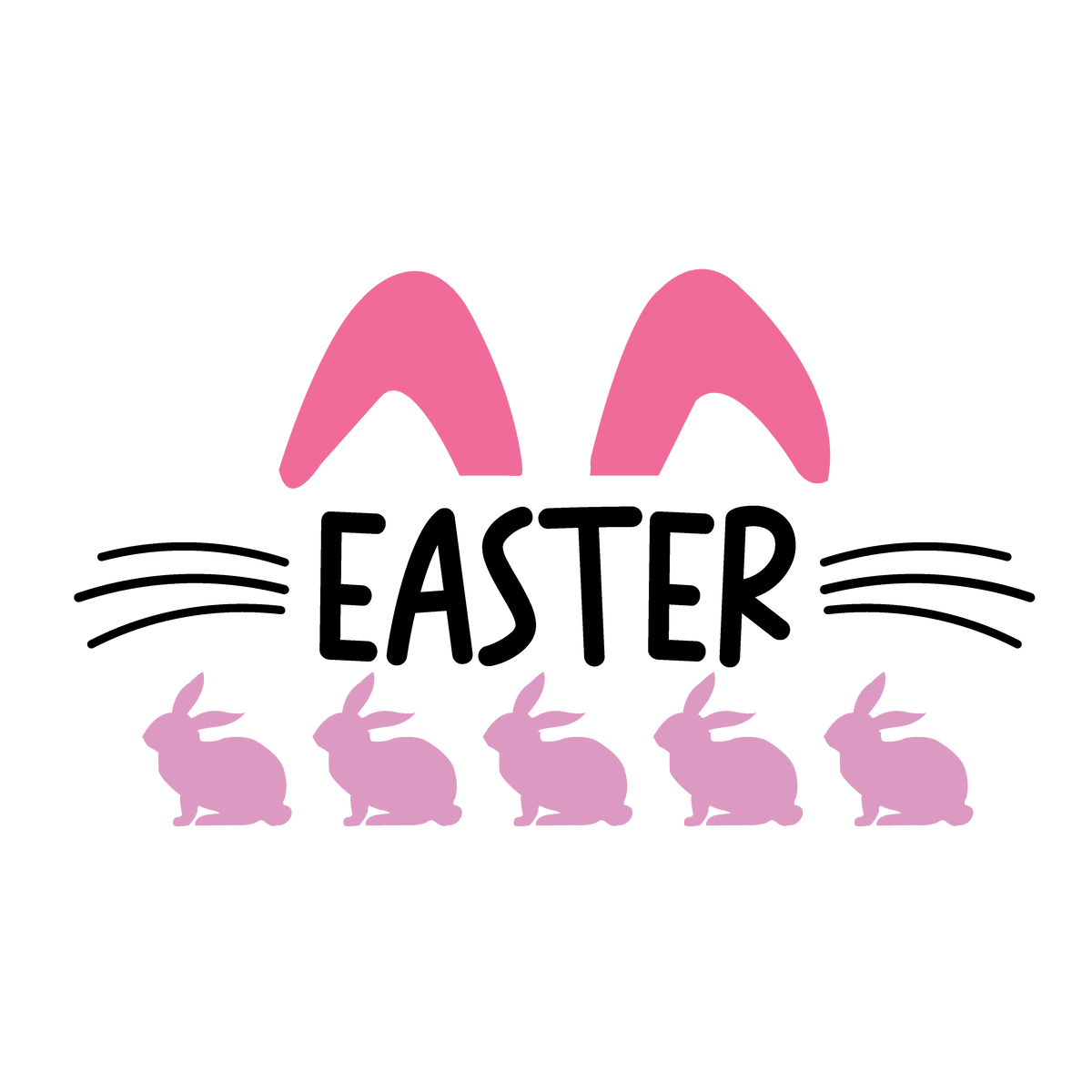 Easter Bunny Ears Easter ready-to-press DTF transfer