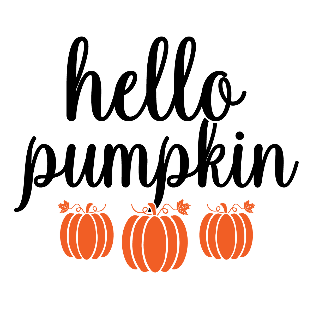 Hello Pumpkin fall ready-to-press DTF transfer