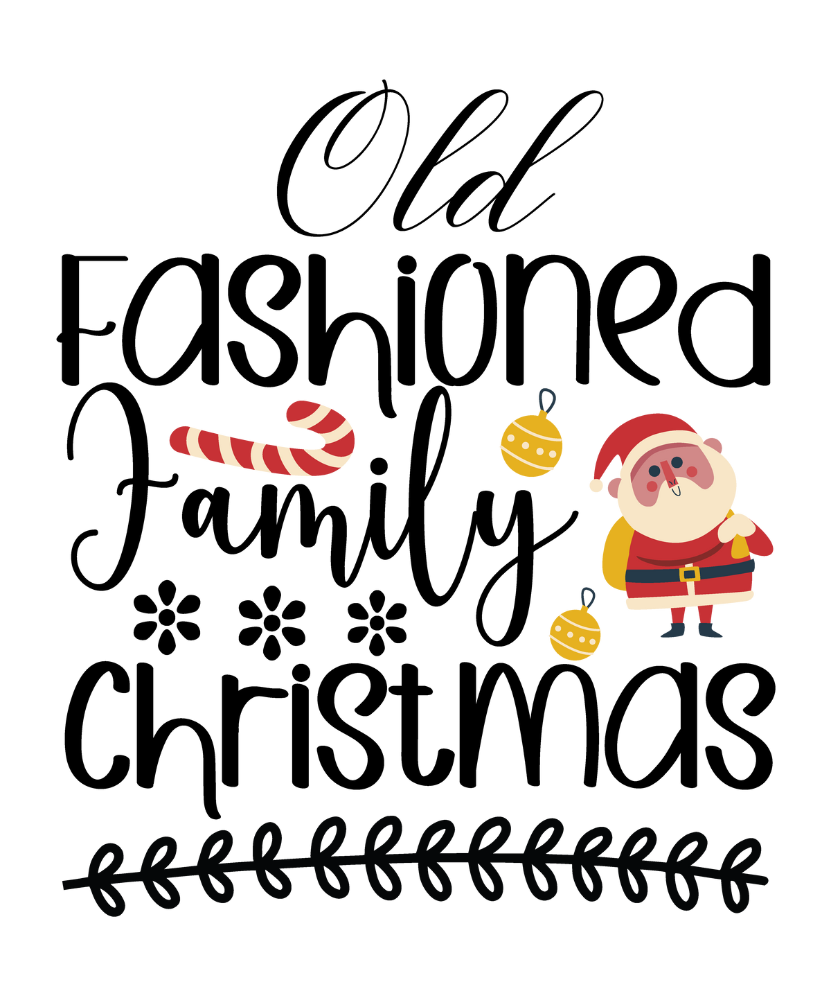 Old Fashioned Family Christmas Christmas ready-to-press DTF transfer