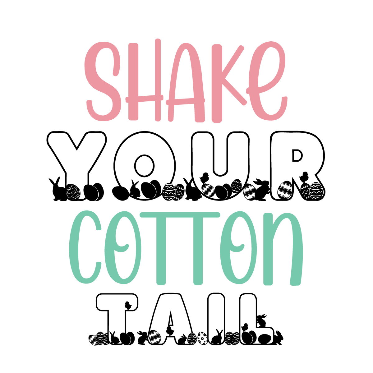 Shake Your Cotton Tail Easter ready-to-press DTF transfer