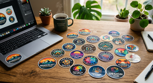 Custom circle stickers and round vinyl labels printed in Phoenix AZ by Outta PHX Print Shop