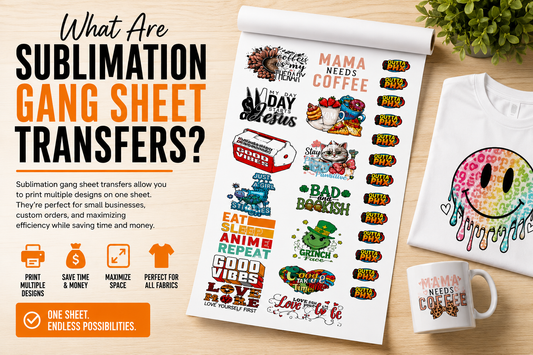 Custom sublimation gang sheet transfers printed same-day at Outta PHX Print Shop in Phoenix, Arizona
