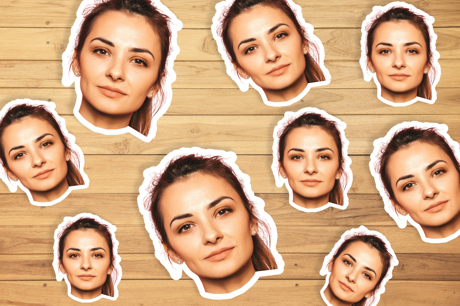 face stickers layout women 