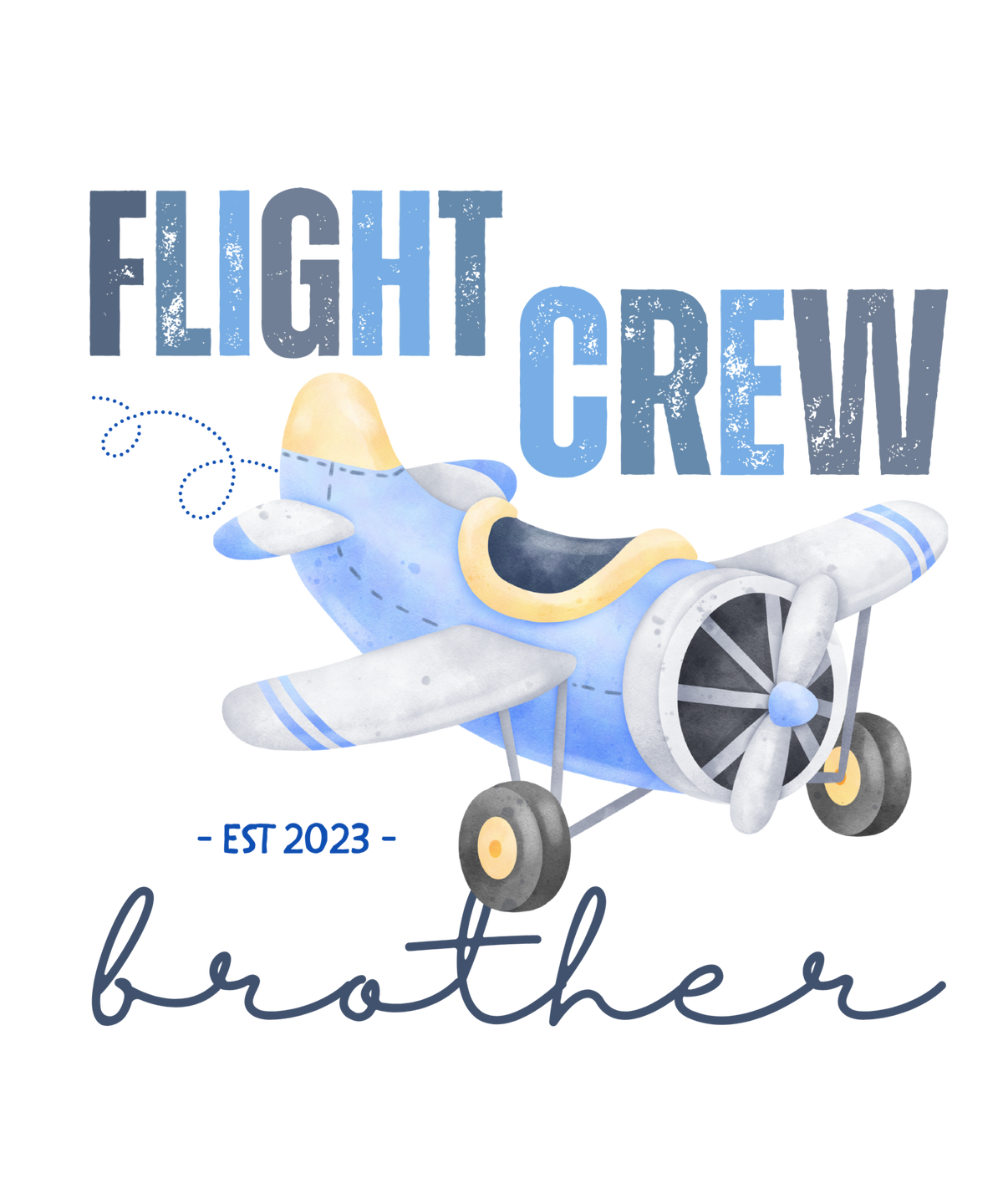 Flight Crew Brother airplane birthday ready-to-press DTF transfer