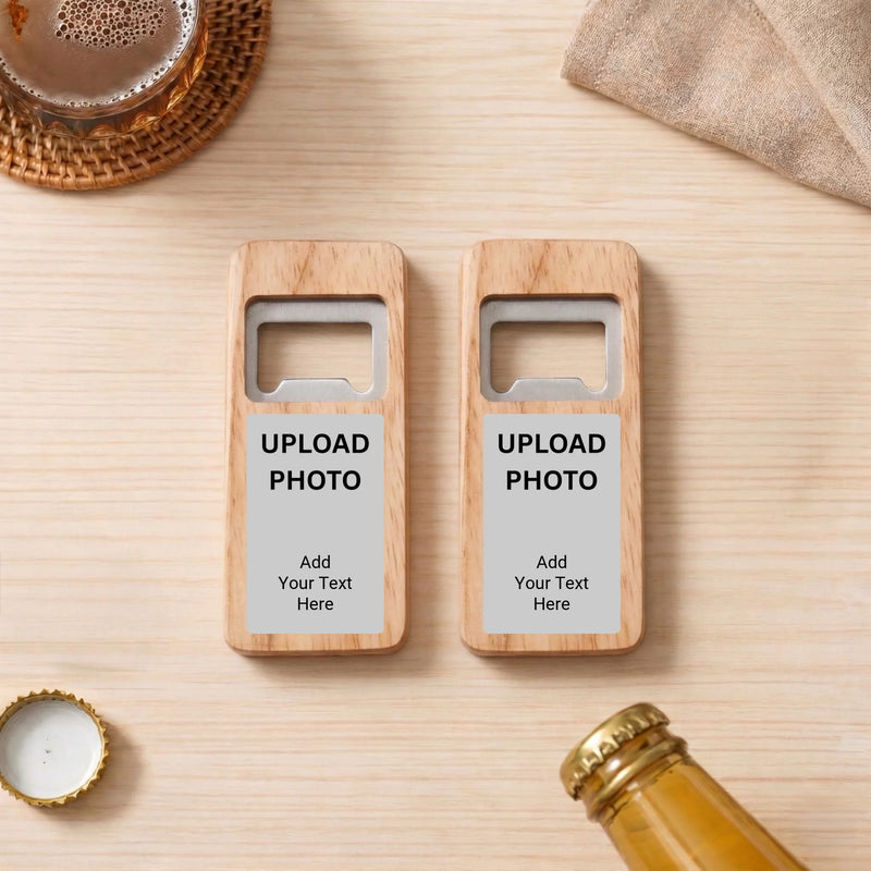 Custom Rounded Rectangle Wooden Bottle Opener