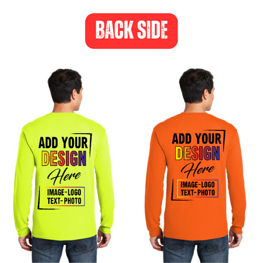 Long sleeve safety green/orange - only back - Outta Phx Print shop