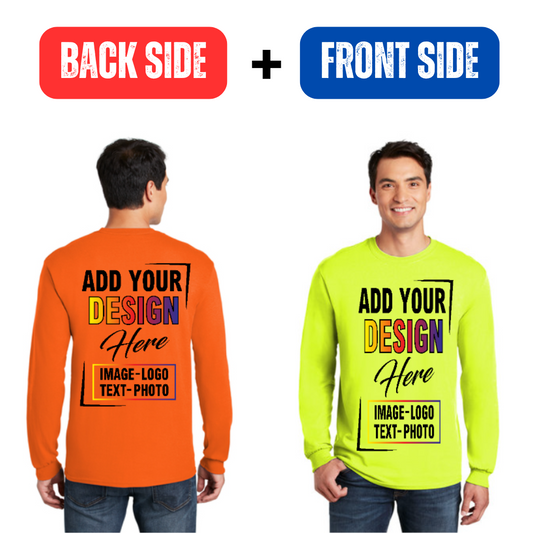Long sleeve safety T-shirt front & back - Outta Phx Print shop