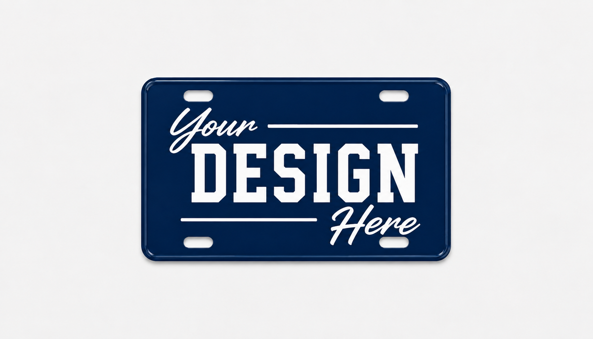 Mini 7 by 4 inch custom decorative license plate with personalized design