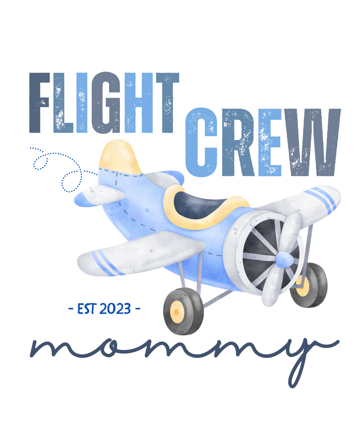 Flight Crew Mommy airplane birthday ready-to-press DTF transfer