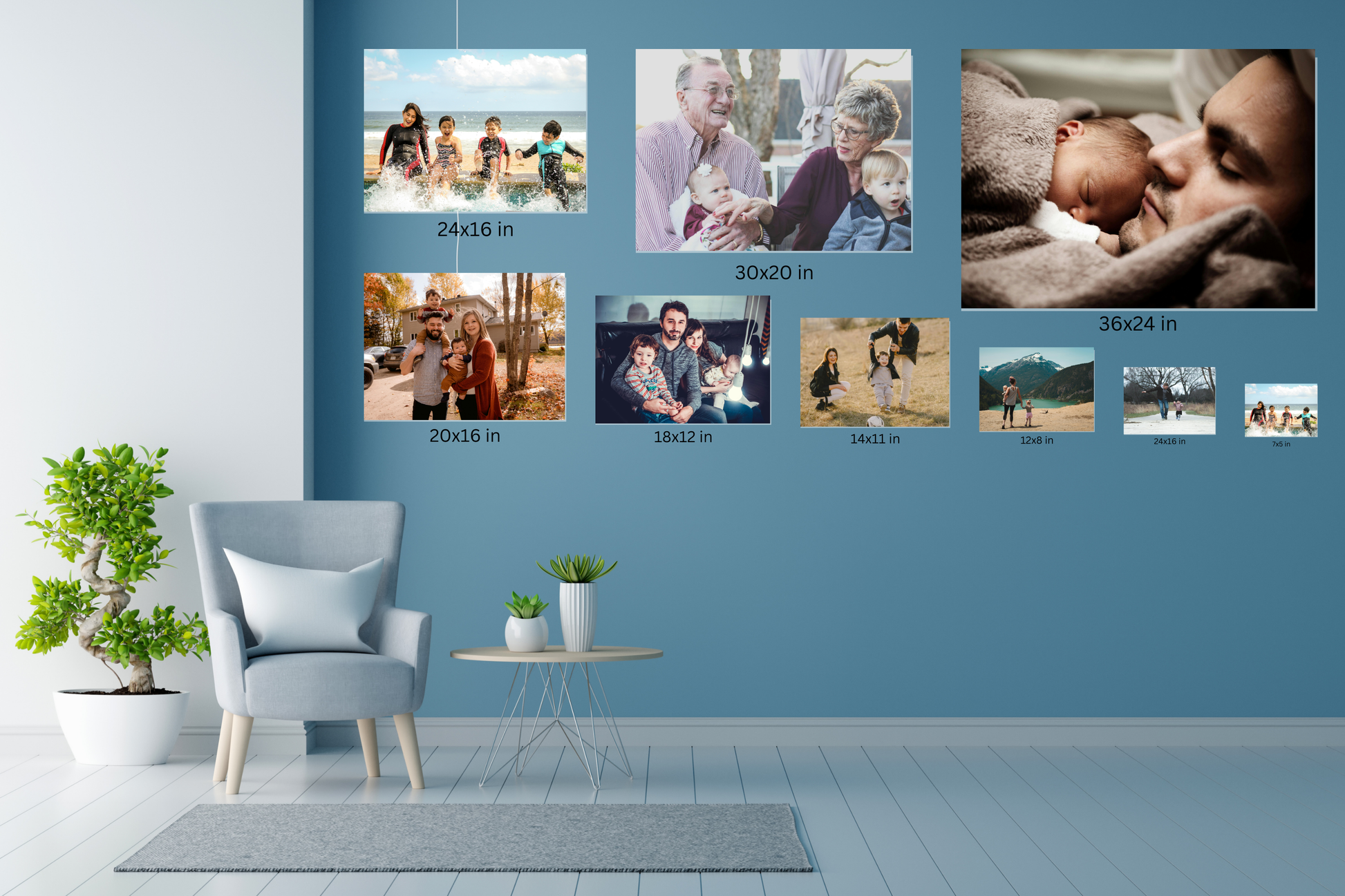 Photo Prints Enlargements different sizes