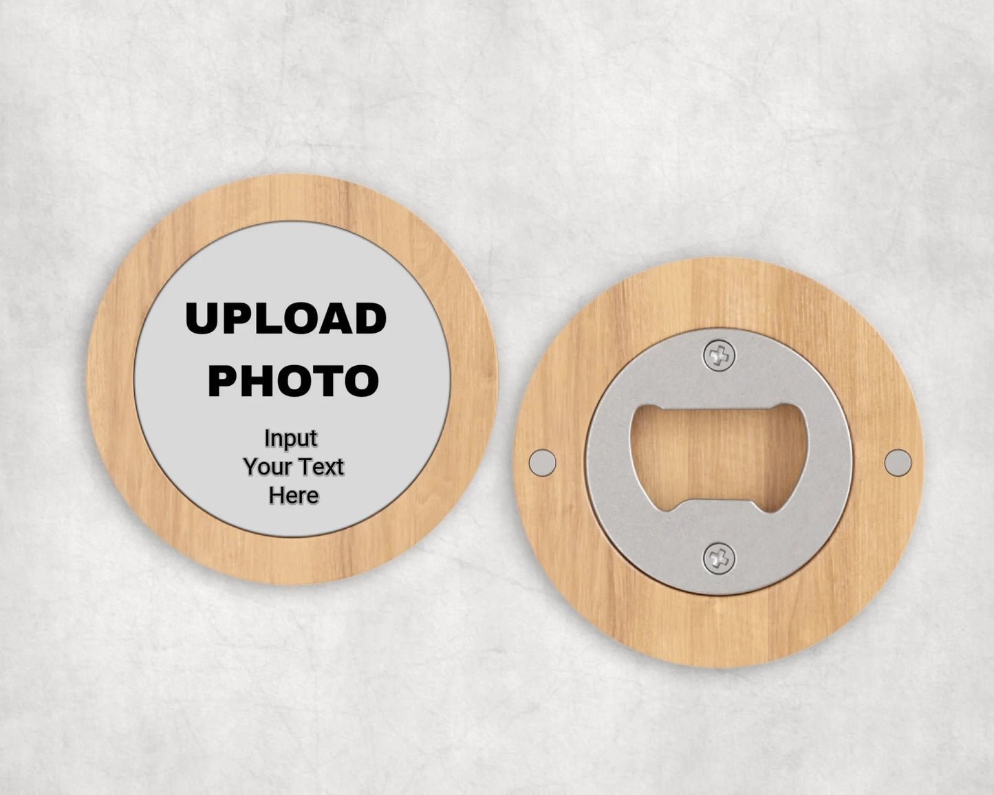 Round Bamboo Magnetic Bottle Opener 