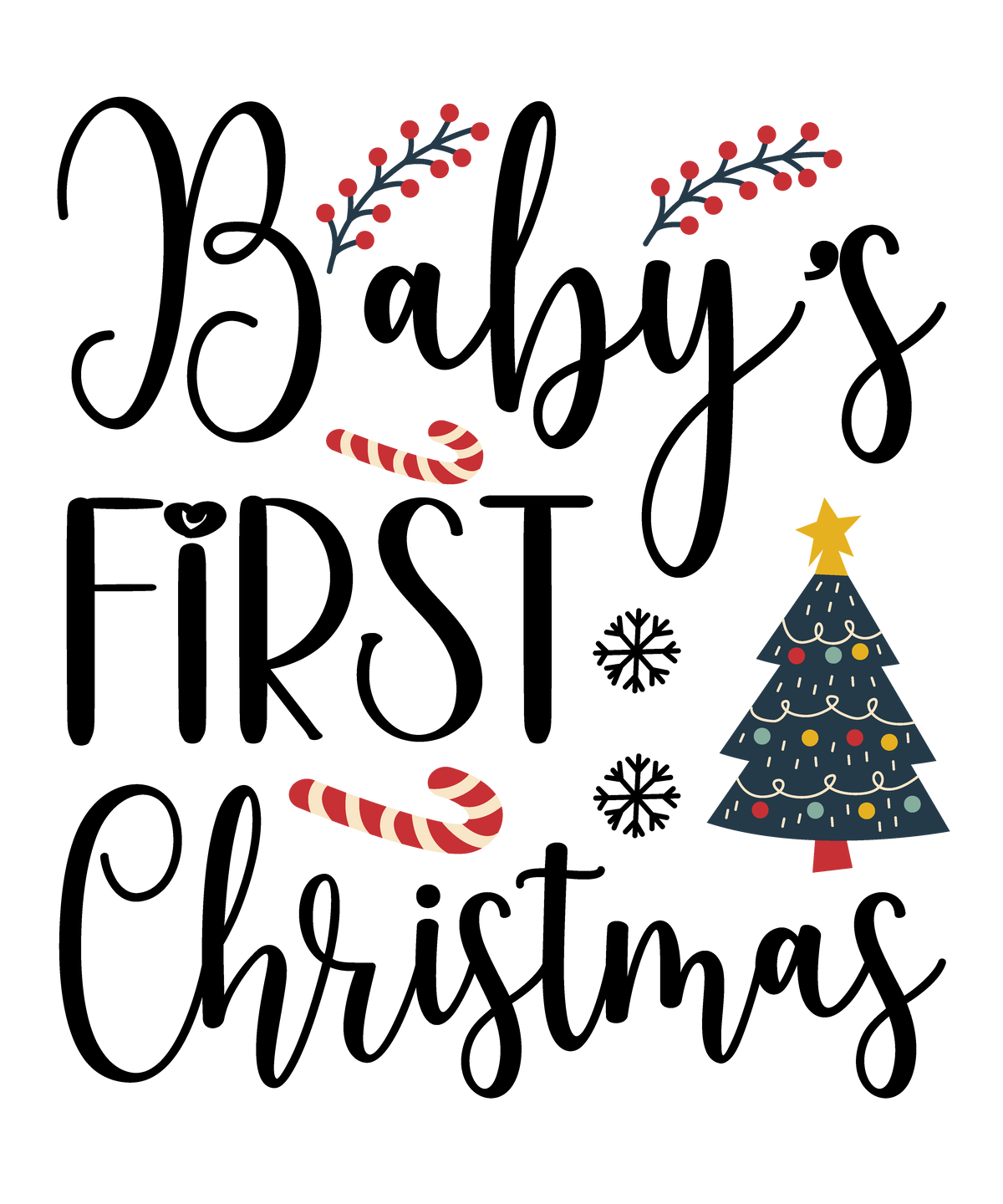 Baby’s First Christmas Christmas ready-to-press DTF transfer