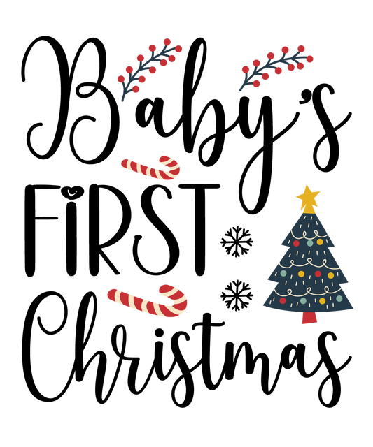 Baby’s First Christmas Christmas ready-to-press DTF transfer