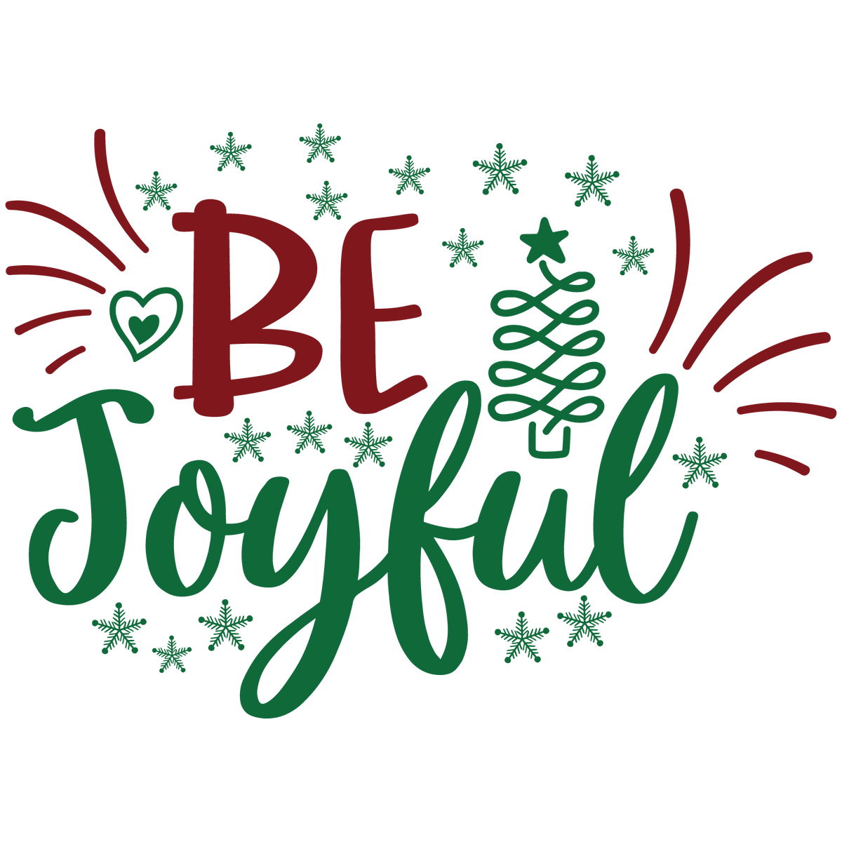 Be Joyful ready-to-press Christmas DTF transfer