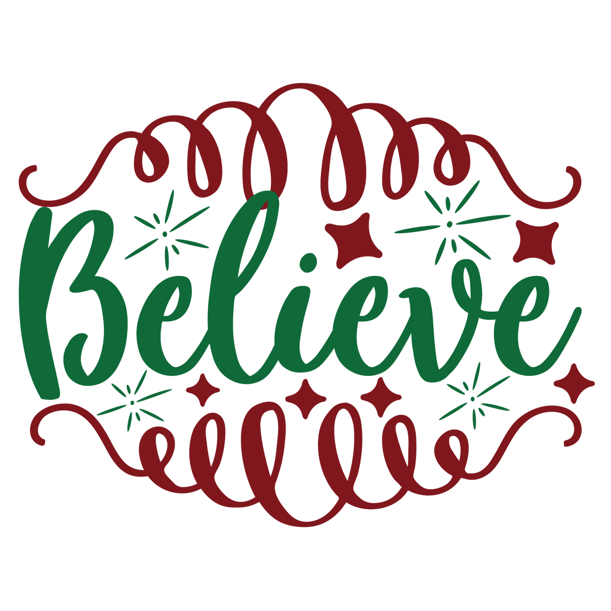 Believe ready-to-press Christmas DTF transfer