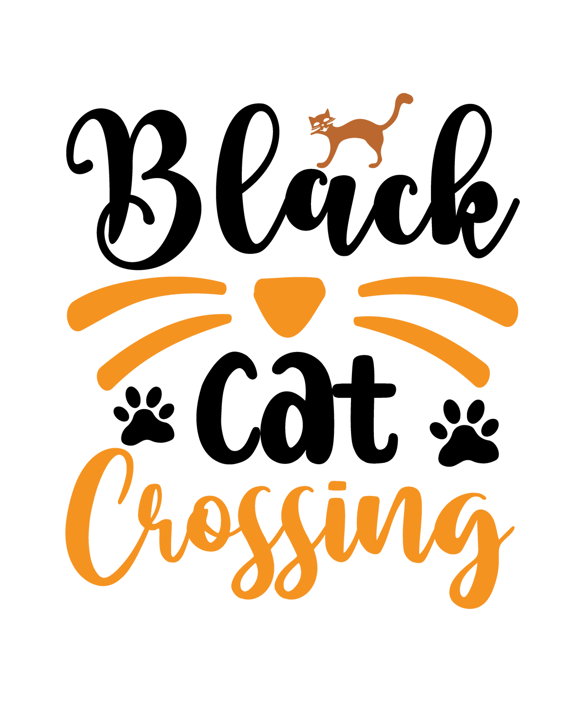 Black Cat Crossing Halloween DTF transfer