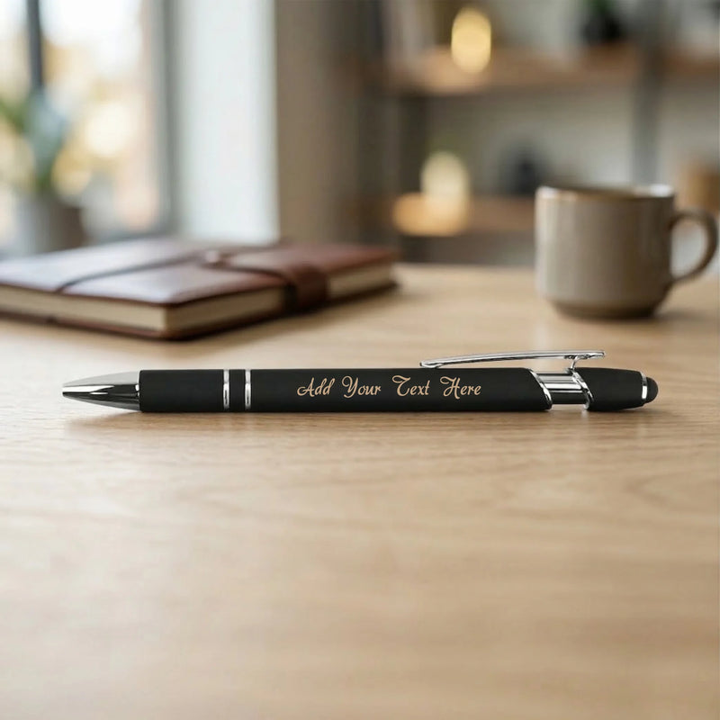 Custom engraved black stylus pen soft touch metal Phoenix AZ