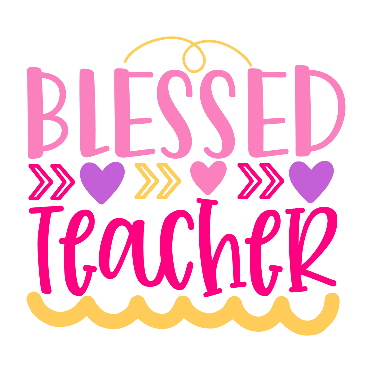 Blessed Teacher ready-to-press school and teacher DTF transfer from Outta Phx Print Shop