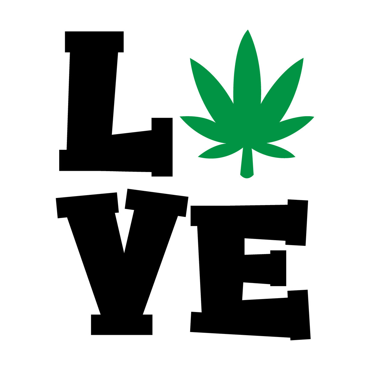 Cannabis Love ready-to-press DTF transfer