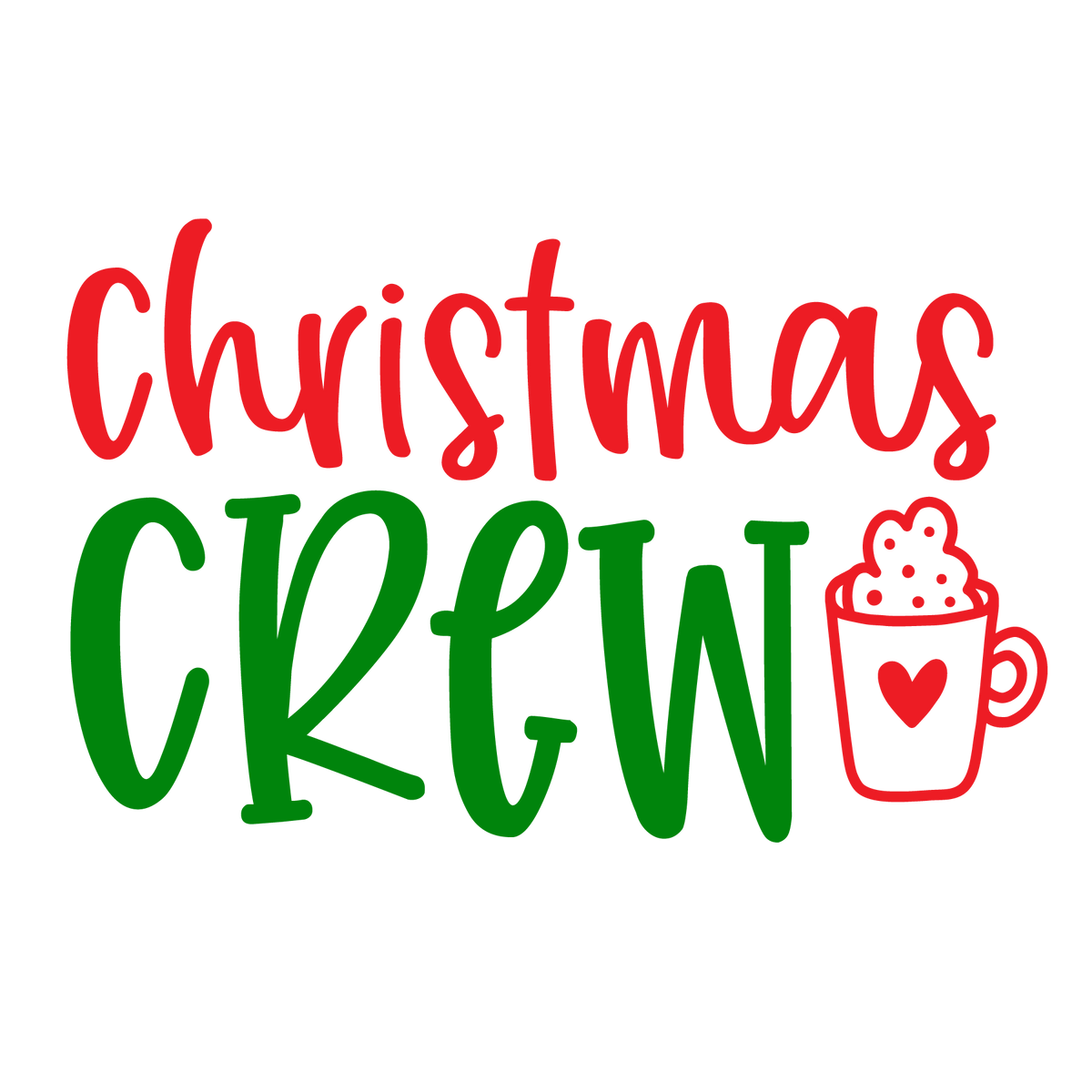 Christmas Crew ready-to-press Christmas DTF transfer from Outta Phx Print Shop