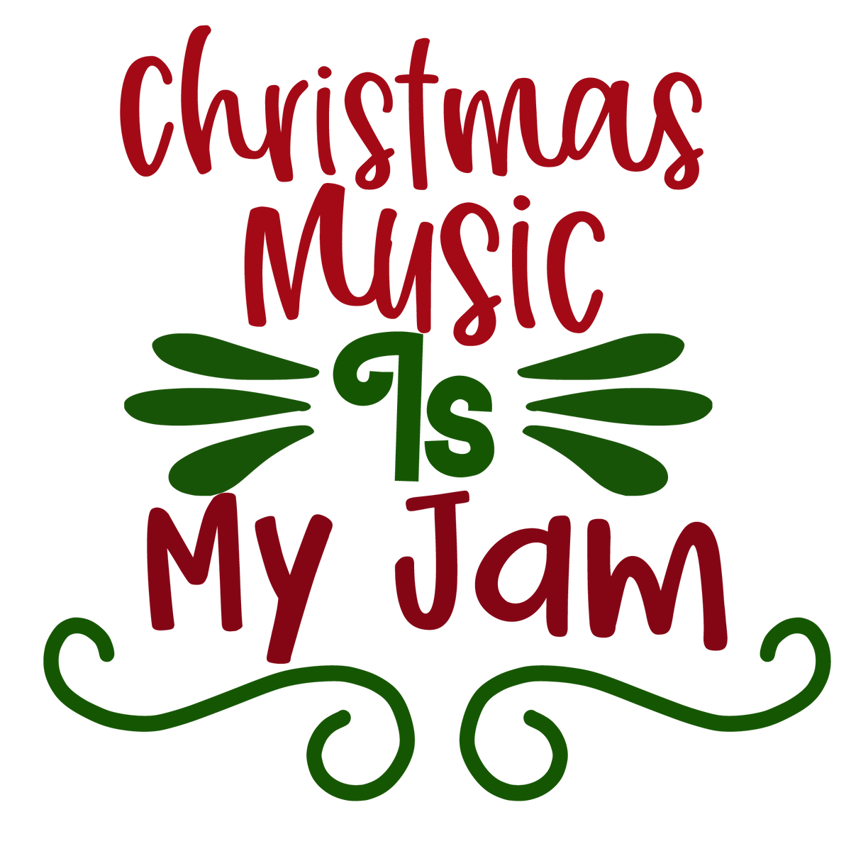 Christmas Music Is My Jam ready-to-press Christmas DTF transfer from Outta Phx Print Shop