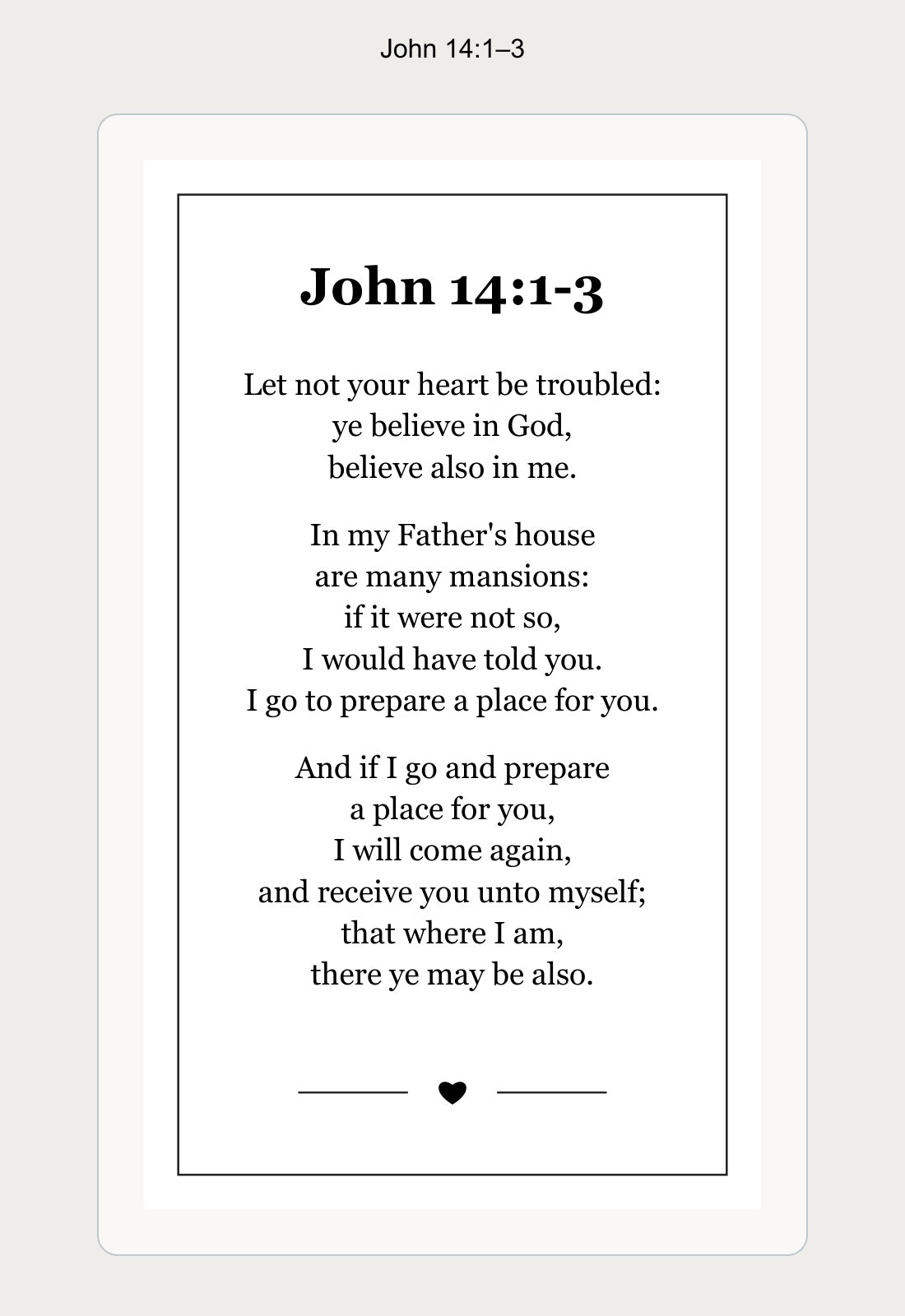 john 14 laminated prayer card back example