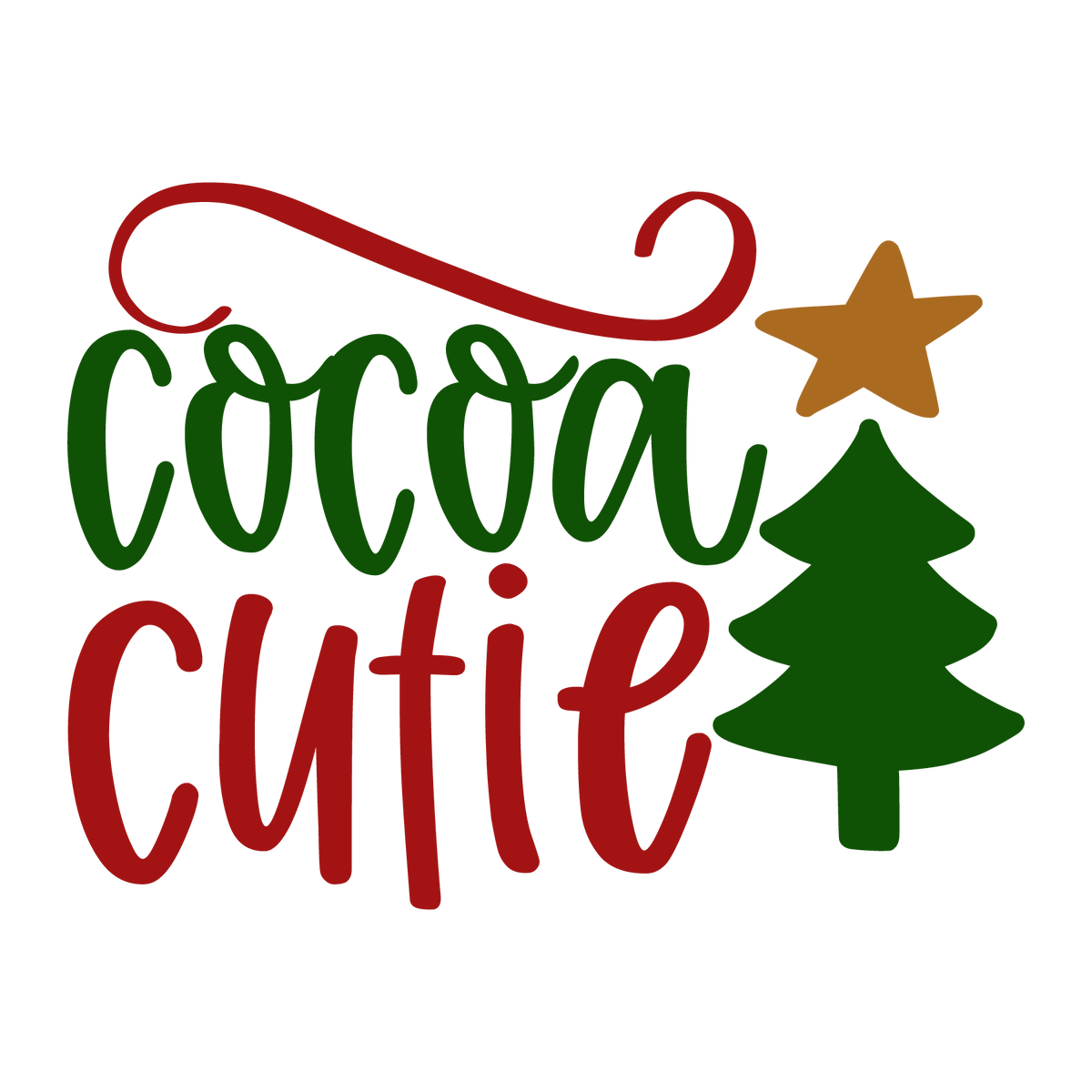 Cocoa Cutie ready-to-press Christmas DTF transfer