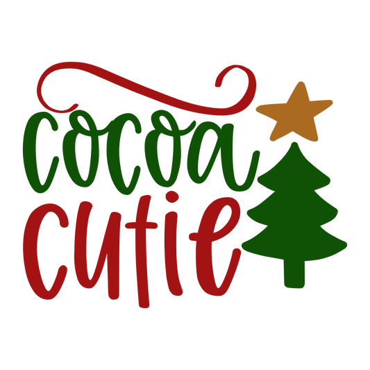 Cocoa Cutie ready-to-press Christmas DTF transfer
