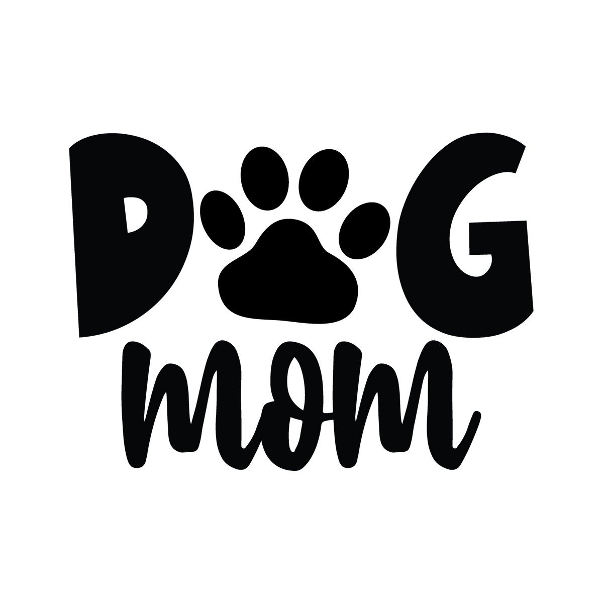 Dog Mom black typography DTF transfer design