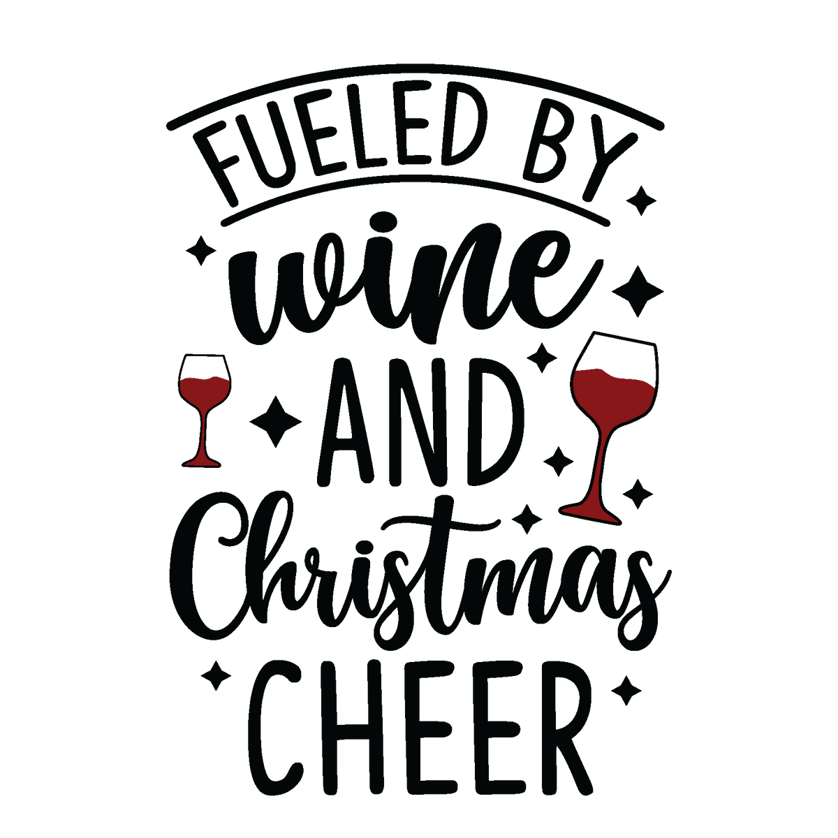 Fueled by Wine and Christmas Cheer funny Christmas ready-to-press DTF transfer
