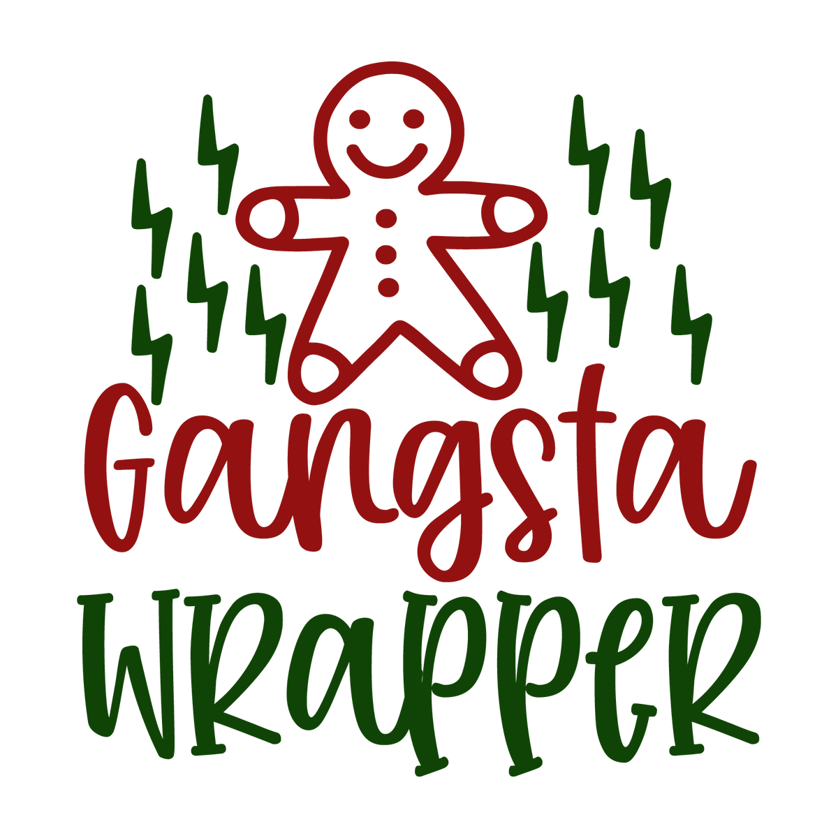 Gangsta Wrapper ready-to-press Christmas DTF transfer from Outta Phx Print Shop