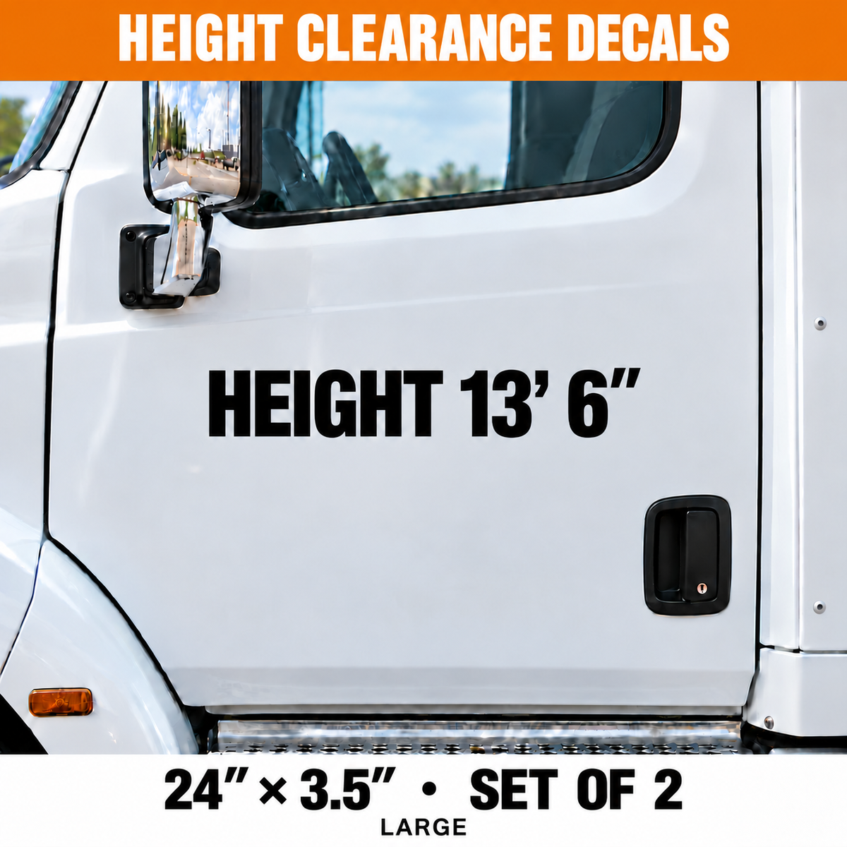Truck Trailer Height Clearance Vinyl Decals - 24 x 3.5 in - Set of 2