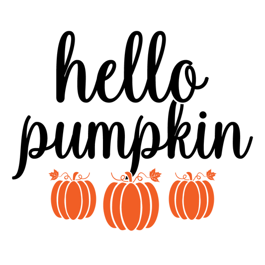 Hello Pumpkin fall ready-to-press DTF transfer