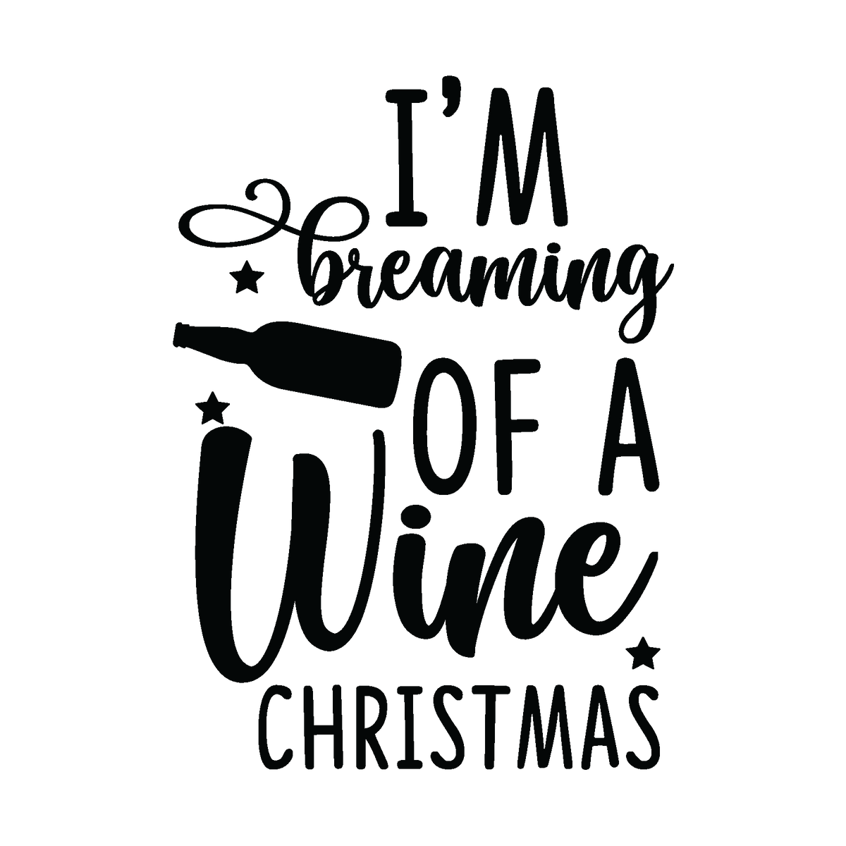I’m Dreaming of a Wine Christmas funny Christmas ready-to-press DTF transfer