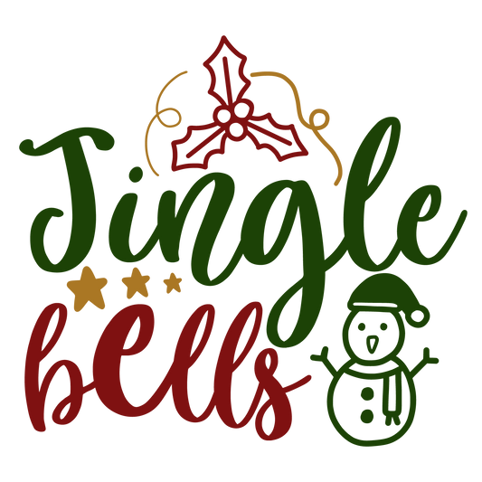 Jingle Bells ready-to-press Christmas DTF transfer