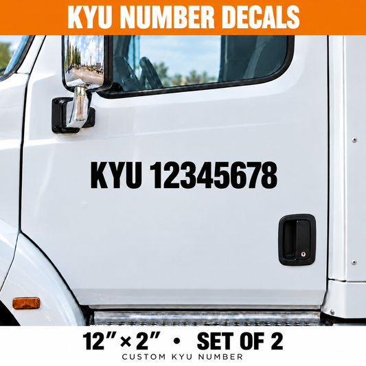 Custom KYU Number Truck Decals