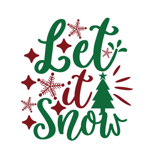 Let It Snow ready-to-press Christmas DTF transfer