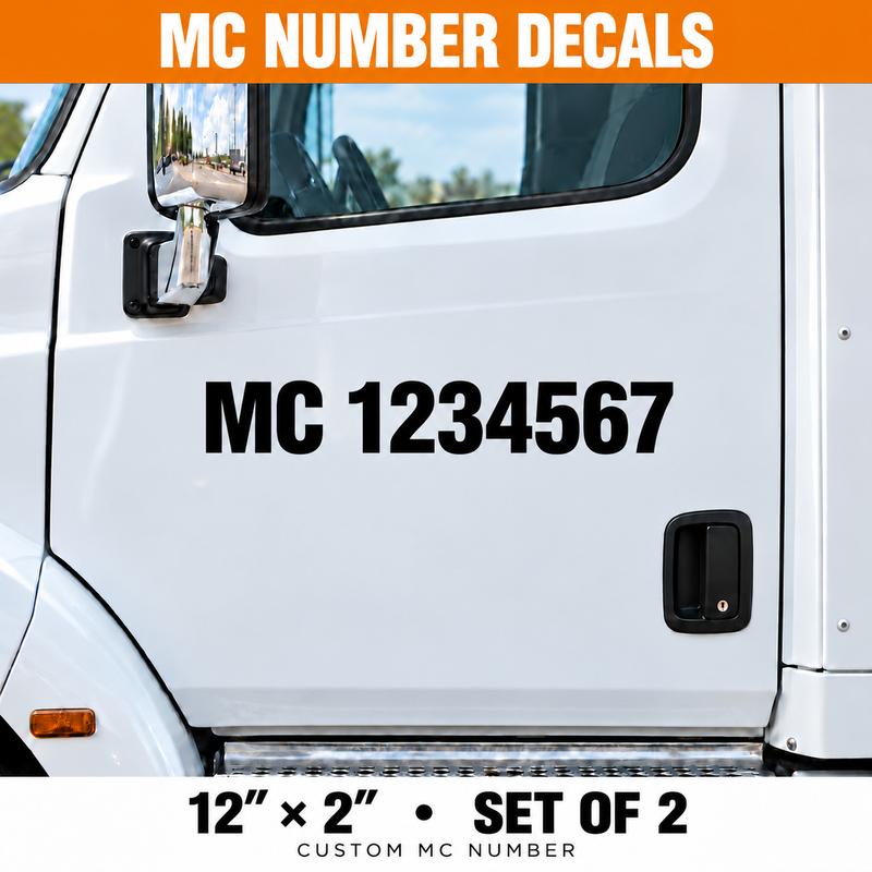 Custom MC Number Truck Decals