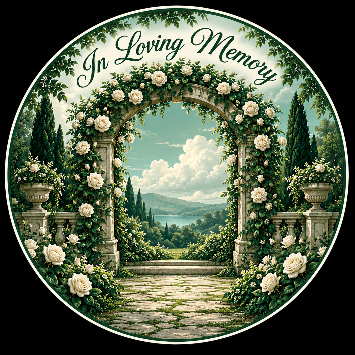Original memorial artwork Design 050 for a 2.25-inch pin button