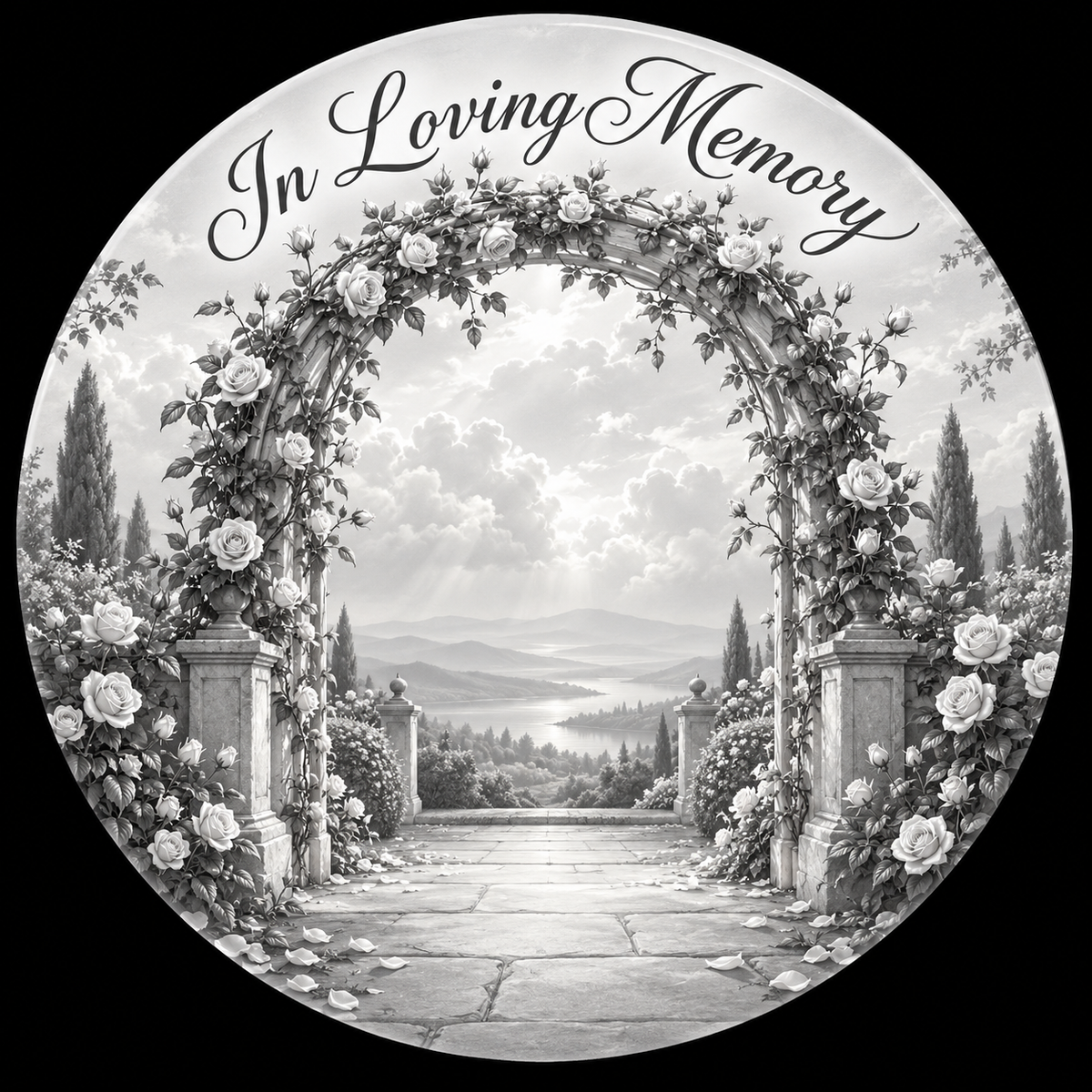 Original memorial artwork Design 058 for a 2.25-inch pin button