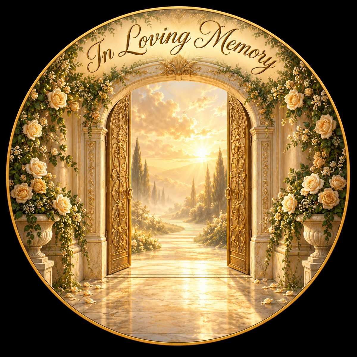 Original memorial artwork Design 113 for a 2.25-inch pin button