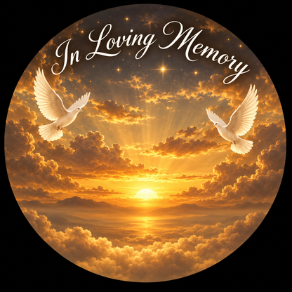 Original memorial pin button design 003 — no people