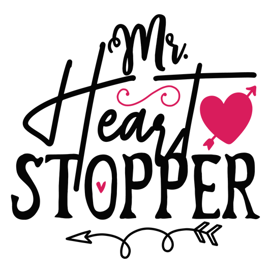 Mr Heart Stopper ready-to-press Valentine DTF transfer from Outta Phx Print Shop