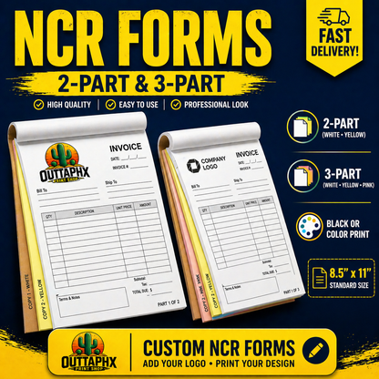 2-part and 3-part NCR carbonless forms white yellow and pink sheets printed in Phoenix Arizona