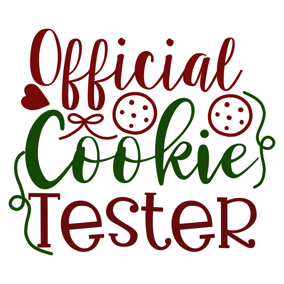 Official Cookie Tester ready-to-press Christmas DTF transfer from Outta Phx Print Shop