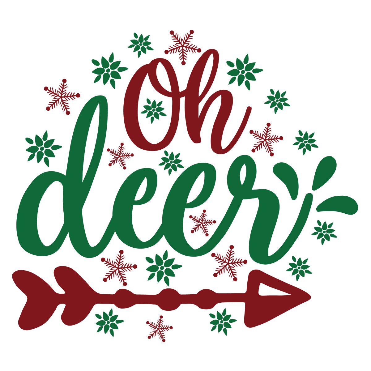 Oh Deer ready-to-press Christmas DTF transfer