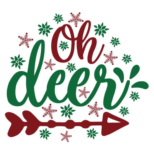 Oh Deer ready-to-press Christmas DTF transfer