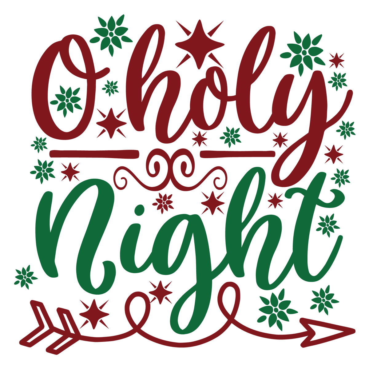 Oh Holy Night ready-to-press Christmas DTF transfer