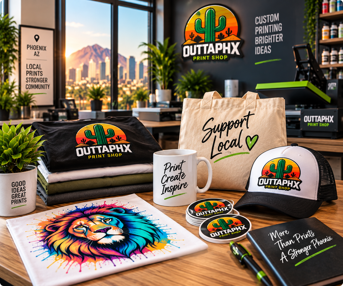 OUTTA PHX custom printing workspace
